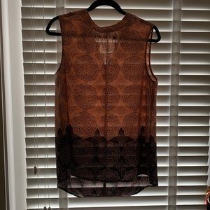 Coral/black top, mandala pattern